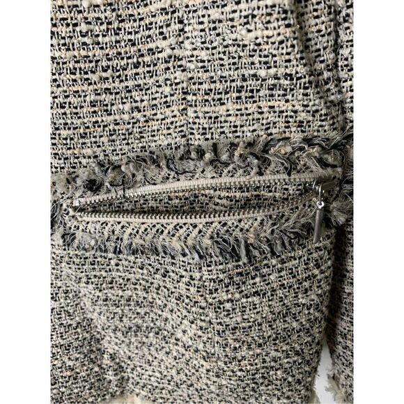 Lafayette 148 blazer jacket tweed cream black women’s size 8 - Picture 5 of 7